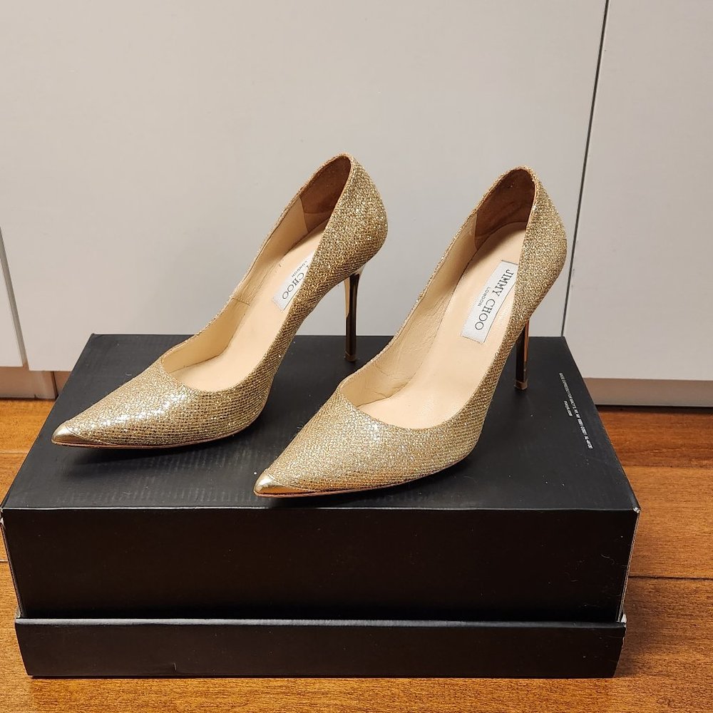 Jimmy Choo Gold Glitter Shoes
